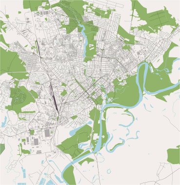 Ukrayna 'nın Chernihiv şehrinin haritası