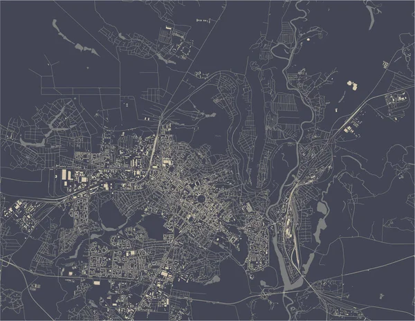 Karte der Stadt Poltawa, Ukraine — Stockvektor