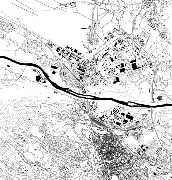 Mapa da cidade de Chernivtsi, Ucrânia — Vetor de Stock