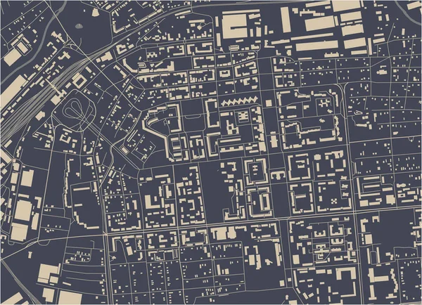 乌克兰卢甘斯克市地图 — 图库矢量图片