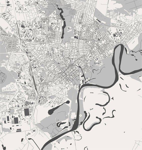 vector map of the city of Chernihiv, Ukraine