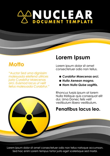 Nucleaire documentsjabloon — Stockvector