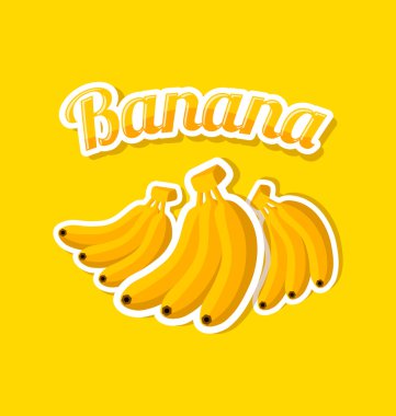 Retro muz sarı arka plan üzerinde başlık ile