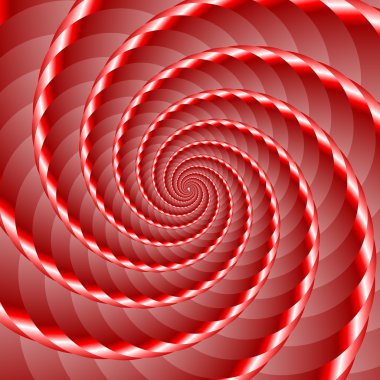 Kırmızı bükülmüş ve sarmal nesne yivli
