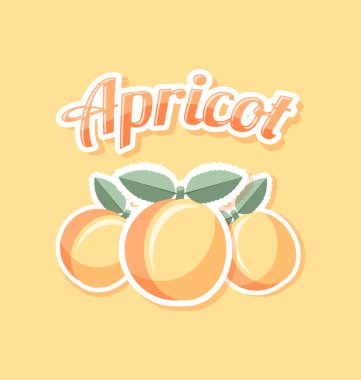 Soluk turuncu zemin üzerine Retro kayısı