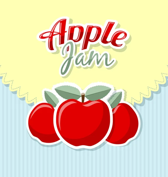 Etiqueta de mermelada de manzana retro — Vector de stock