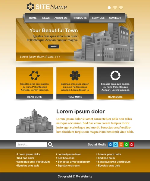 Website sjabloon lay-out — Stockvector