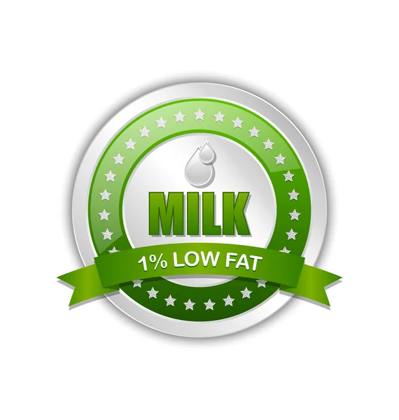 Badge de lait sur fond blanc — Image vectorielle