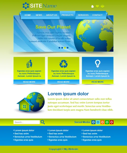 Website sjabloon lay-out — Stockvector