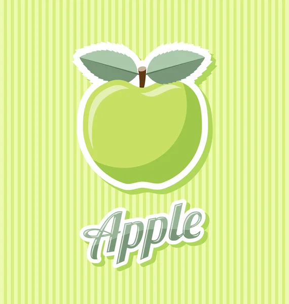 Retro-Apfel auf gestreiftem Hintergrund — Stockvektor