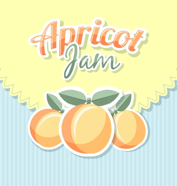 Retro apricot jam label — Stock Vector