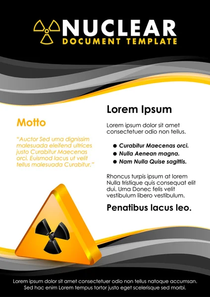 Modelo de documento nuclear — Vetor de Stock