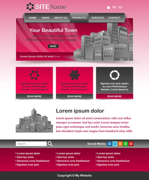 Website sjabloon lay-out — Stockvector