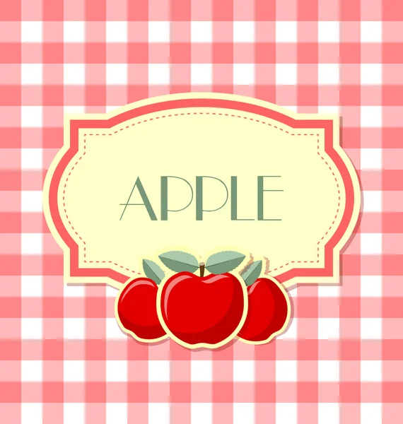 Etiqueta Apple Estilo Retro Fundo Quadrado —  Vetores de Stock