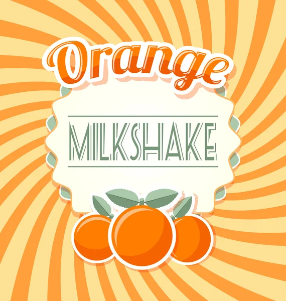 Orange milkshake label Royalty Free Stock Illustrations