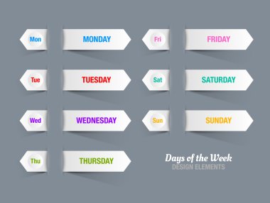 Days of the week clipart