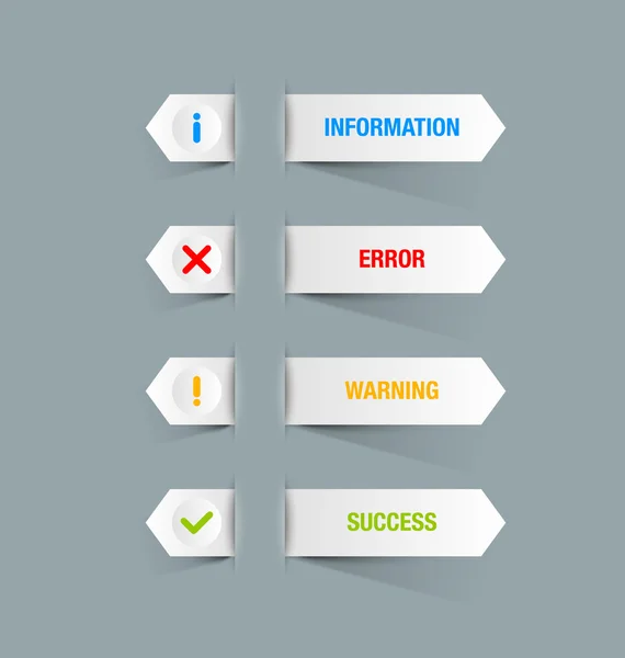 Kennisgeving pictogrammen en knoppen — Stockvector