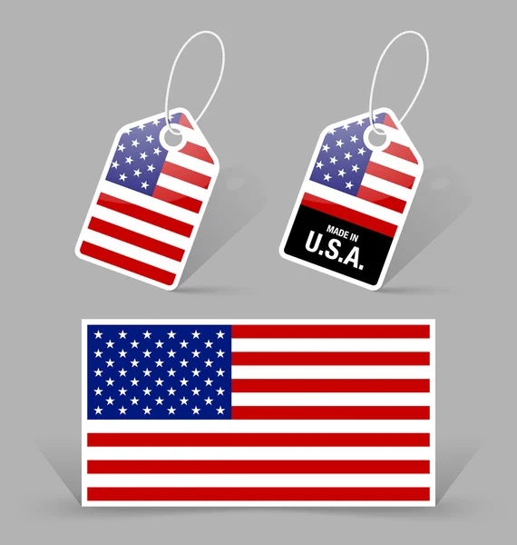 Αμερικανική σημαία και Ετικέτες — Διανυσματικό Αρχείο