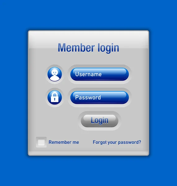 Medlem login hjemmeside element – Stock-vektor