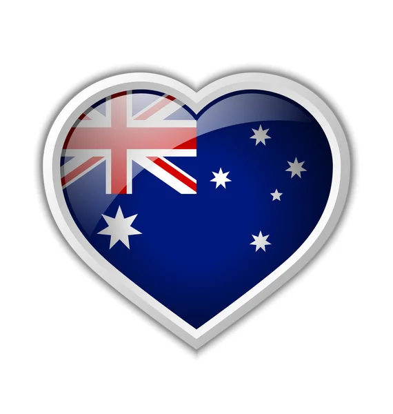 Australian heart icon — Stock Vector