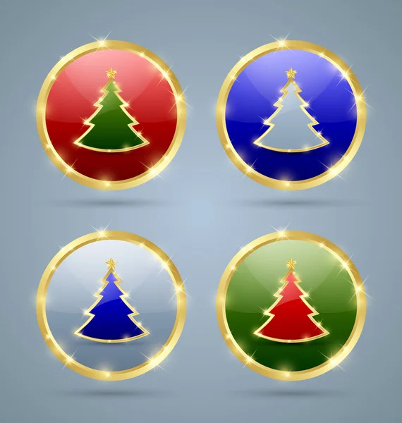 Iconos del árbol de Navidad — Vector de stock