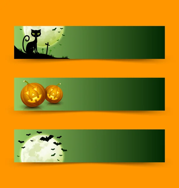 Bannières d'Halloween effrayantes — Image vectorielle