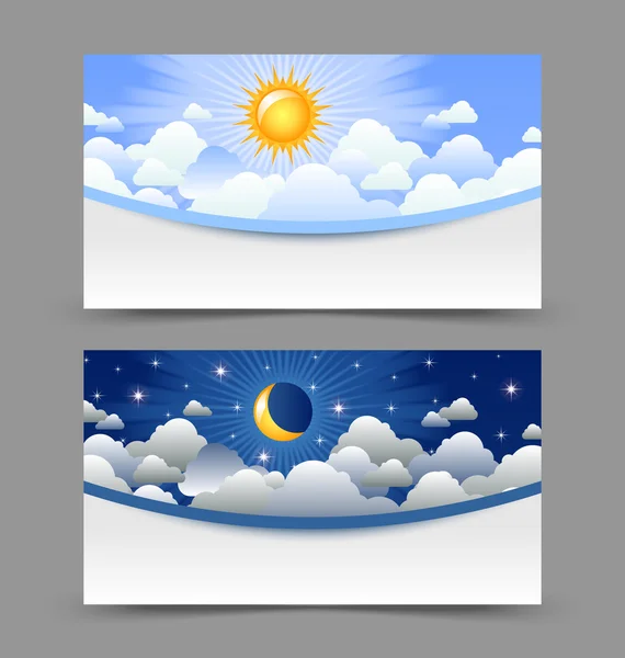 Day and night cards — Stock Vector