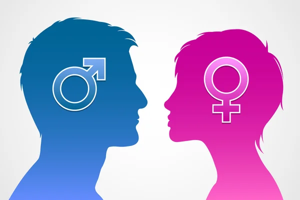 Silueta hombre y mujer — Vector de stock