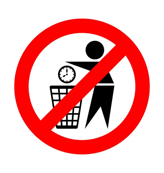 Do not waste time icon — Stock Vector