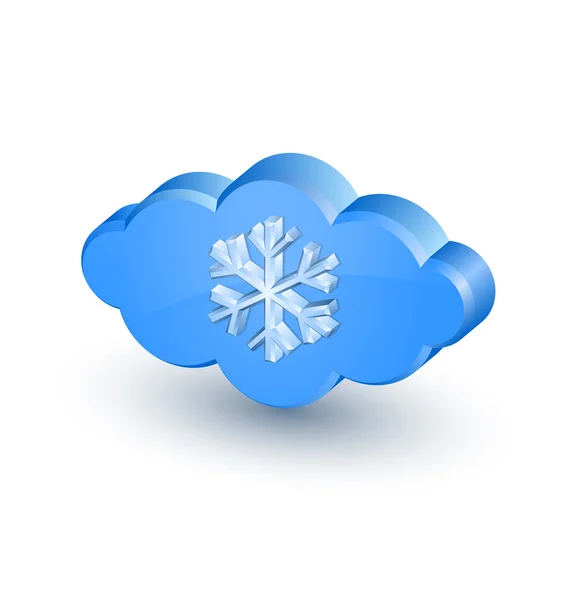 Εικονίδιο σύννεφο και νιφάδα χιονιού — Διανυσματικό Αρχείο