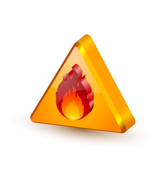 경고 화재 아이콘 — 스톡 벡터