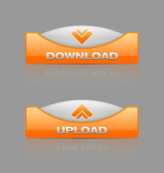 Botões de download e upload — Vetor de Stock