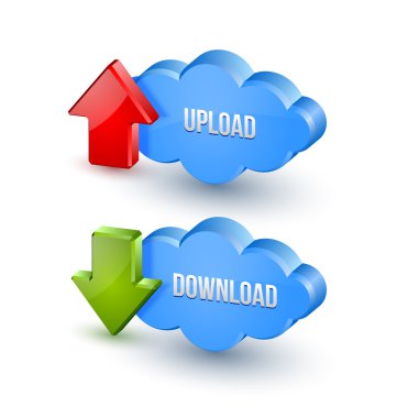 3D upload ve download bulutlar