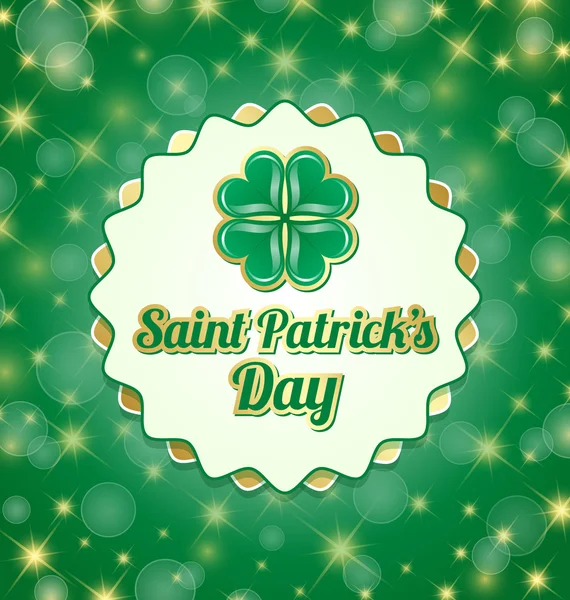 Saint Patrick's Day badge — Stock Vector