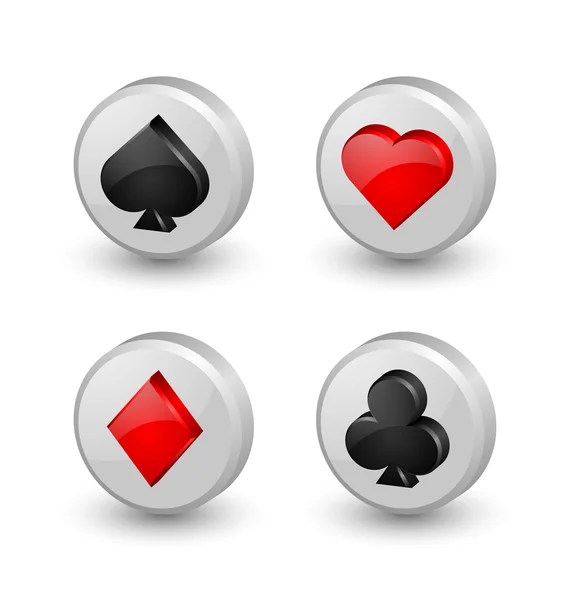 Playing card symbol icons — Stok Vektör