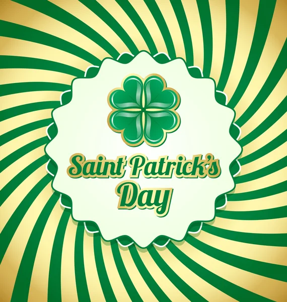 Saint Patrick's Day badge — Stock Vector