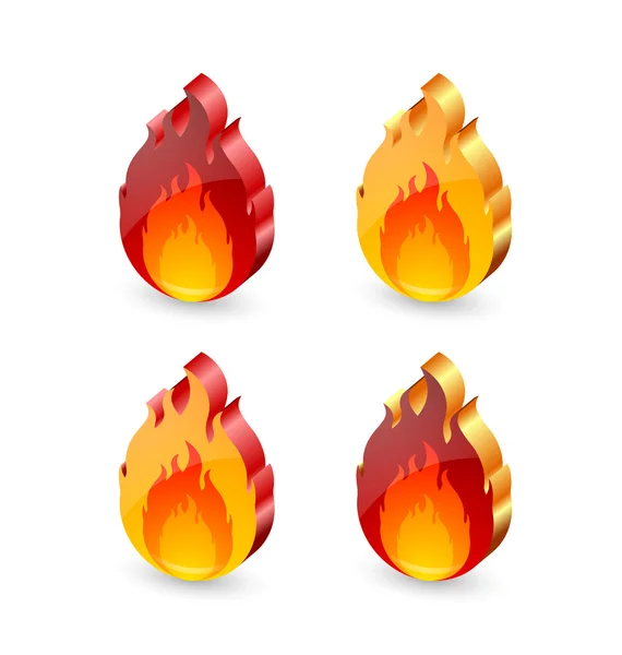 Iconos de fuego — Vector de stock