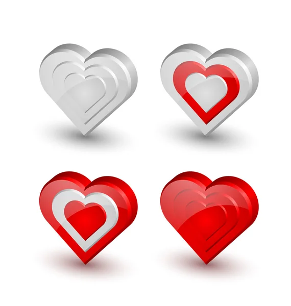 Iconos del corazón — Vector de stock