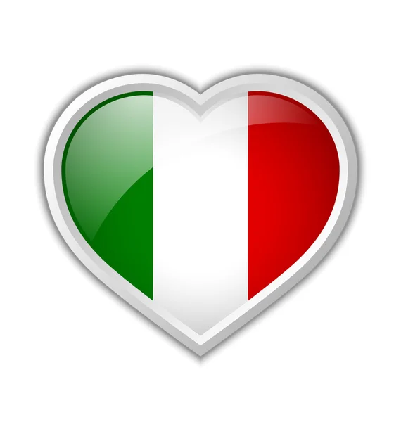 Icona del cuore italiano — Vettoriale Stock