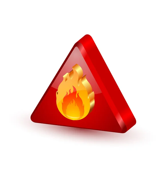 Ikona varování oheň — Stockový vektor