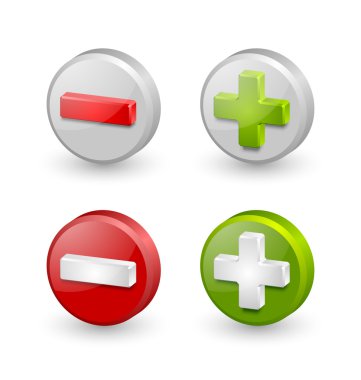 artı ve eksi simgeleri