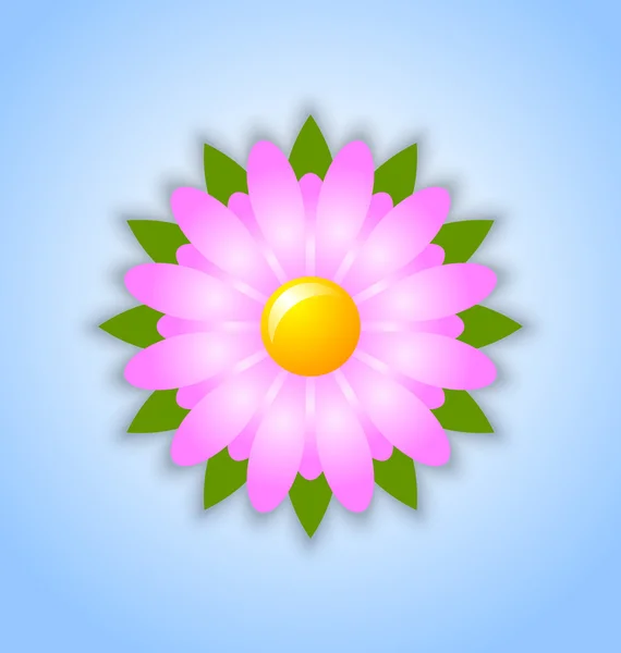 Ikona květin na modrém pozadí — Stockový vektor