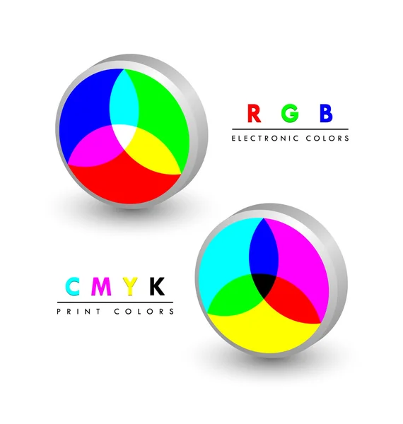 Rgb and cmyk icons — Stock Vector