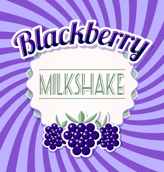 Blackberry milkshake template — Stock Vector