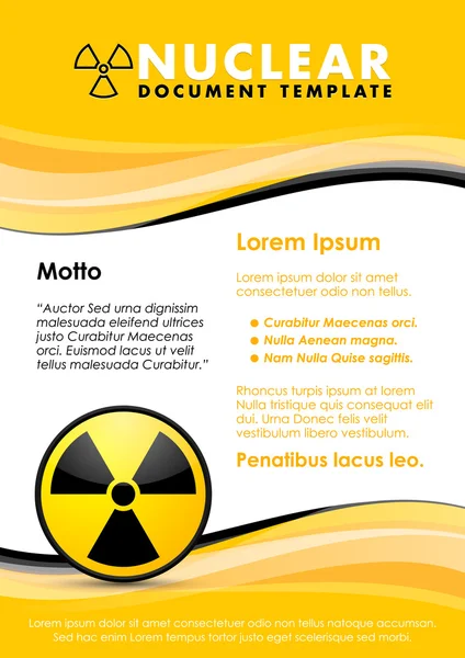 Nuclear document template — Stock Vector