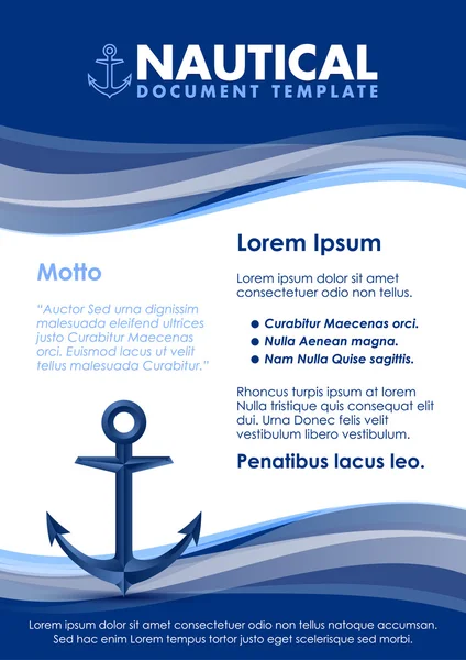 Nautical document template — Stock Vector