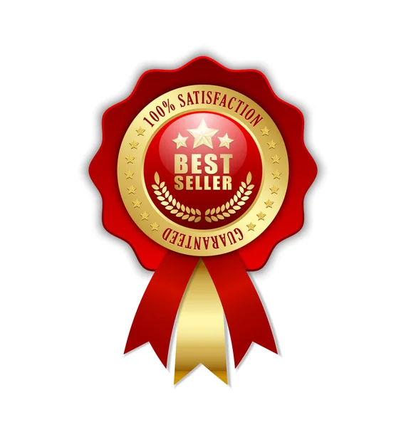 Mejor vendedor Rosette — Vector de stock