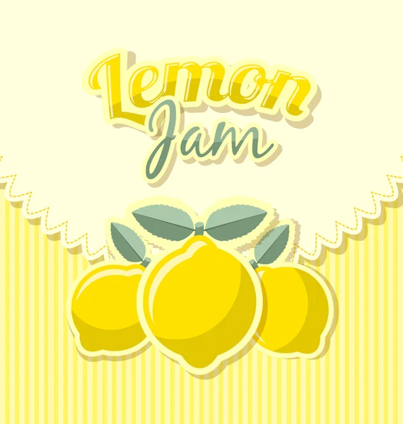 Limon reçel etiket — Stok Vektör
