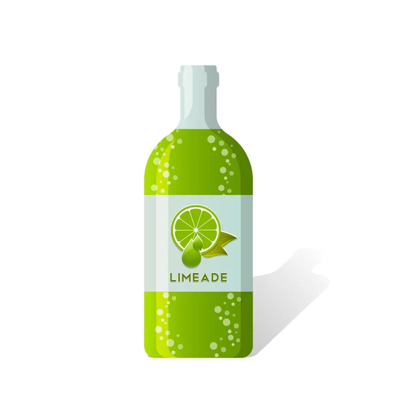 Limeade μπουκάλι σε άσπρο φόντο — Διανυσματικό Αρχείο