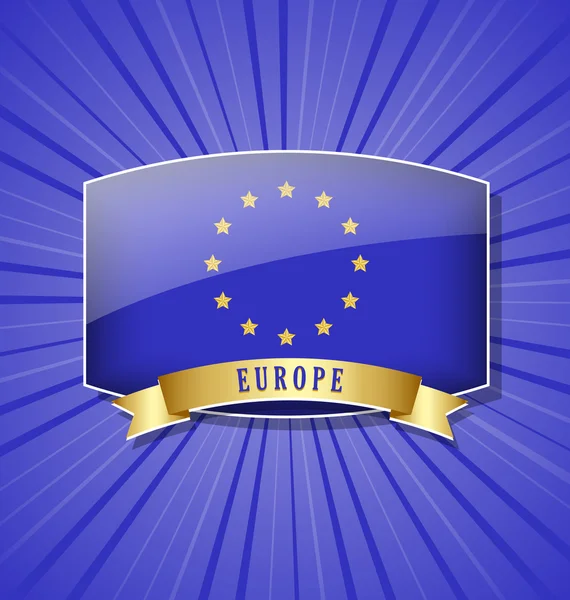 European icon on blue background — Stock Vector